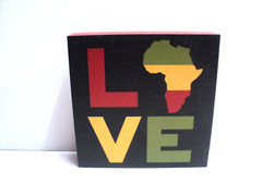 LOVE Black Heritage Home Decor Tabletop Square Box Frame 7″ x 7″ Juneteenth Wood