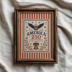 Vintage Americana Wall Art America 250 Years Decor
