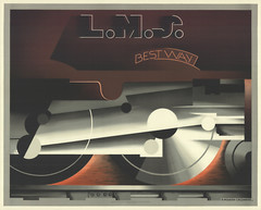 A.M. CASSANDRE L.M.S Best way 36.25″ x 45.25″ Lithograph 1985 Vintage Gray, Oran