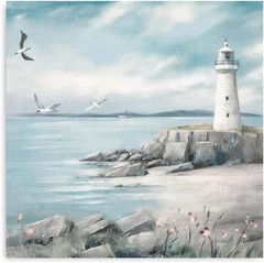 Yidepot Lighthouse Pictures Canvas Wall Art – Beach Decor Ocean Seagull Print…