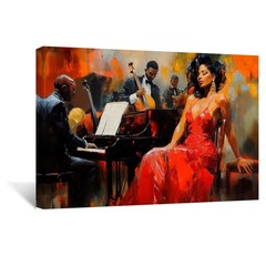 African American Canvas Prints Black Jazz Art Wall Decor Black Woman Violin S…