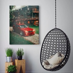 Vintage Red BMW Sports Cars Canvas Wall Art Print