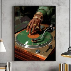 Vinyl Record DJ Wall Art Hip Hop Turntable Poster Printable