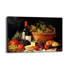 Kitchen Wine Wall Art Food Picture Prints Grape Fruit Still Life Painting Mod…