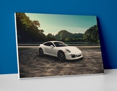 Porsche 911 Carrera S Poster or Canvas – White Porsche Wall Art Print Decor