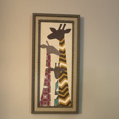 Hobby Lobby Framed Giraffe Print Wall Art Vertical Multicolor MDF ATCM 93120