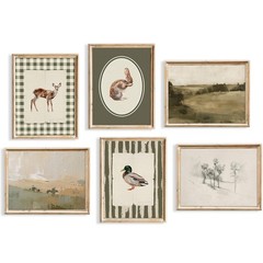 Vintage Nursery Wall Art Baby Boy Room Canvas Wall Decor Hunting Animal Print…