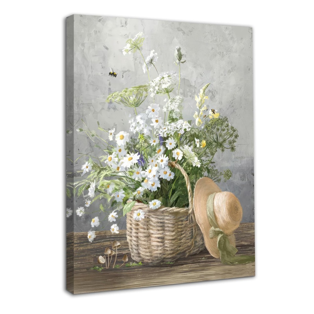 Dazzlewall Framed Daisy Flower Wall Art 16″L x 12″W,