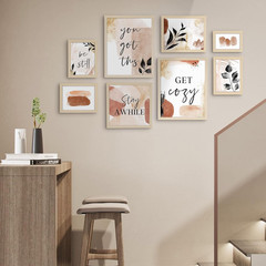 Aesthetic Modern Abstract Wall Art Set – 8 Framed Pictures for Home Decor