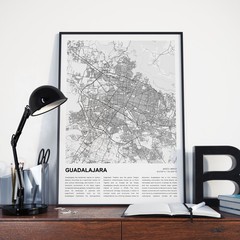 Guadalajara City Map Print, Jalisco Travel Poster, Modern Map, Wall Decor Art