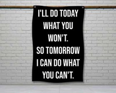 Motivational Gym Banner – Custom Fitness Wall Art for Home or Garage Gym