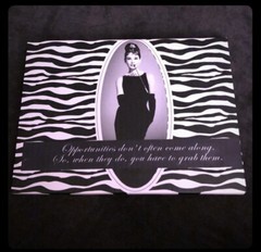 Audrey Hepburn Zebra Wall Art | Black White Glam Decor | Quote Art Deco Pin Up