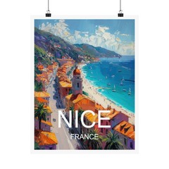 Nice France Travel Poster, Landscape Poster Art, Travel Art, Travel Art Poster
