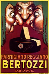 BERTOZZI PARMA PARMIGIANO REGGIANO ITALY CHEESE NOSES SMELL VINTAGE POSTER REPRO