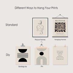 8x10in Unframed Matisse Wall Art Prints Set – Abstract Leaf Women, Beige & Bl…