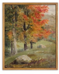 Framed Wall Art,Autumn Tree Oil Painting Canvas Poster Vintage Fall Landscape…