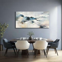 Yuaxker Abstract Wall Art Blue and White Wall Decor Vogue Canvas Painting Art…