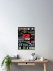 Names of God Lord Jesus Christ – Bible Verse Christian Gifts Poster No Frame