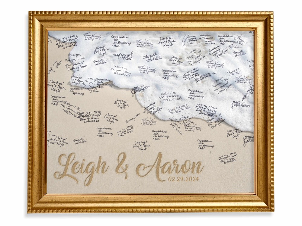 Beach Wedding Party, Personalized Names, Wedding Party Signature Guestbook Sign
