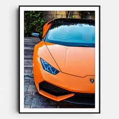 Orange Lamborghini Vintage Sports Cars Wall Art Poster Print