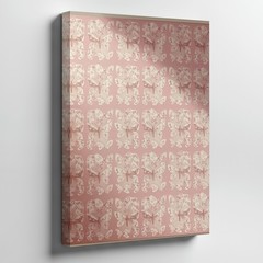 Wall Art Canvas a Patterned Design Consisting of Repeated White Butterfly