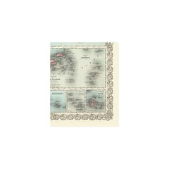 Historic State Map – Hawaii – Colton 1855 – Vintage Wall Art
