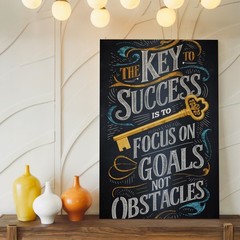 Motivational Canvas Wall Art Inspirational Quote Focus On Goals Success Home