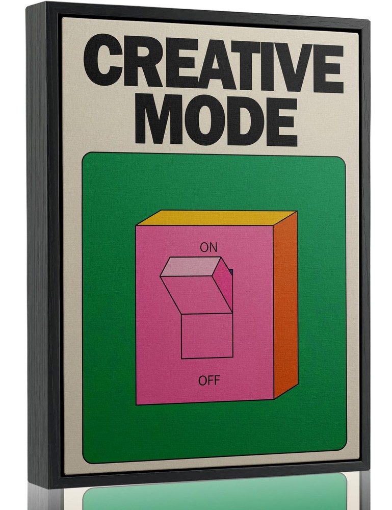 Framed Funny Creative Mode Canvas Wall Art,Kid Colorful Geometric Painting Pi…