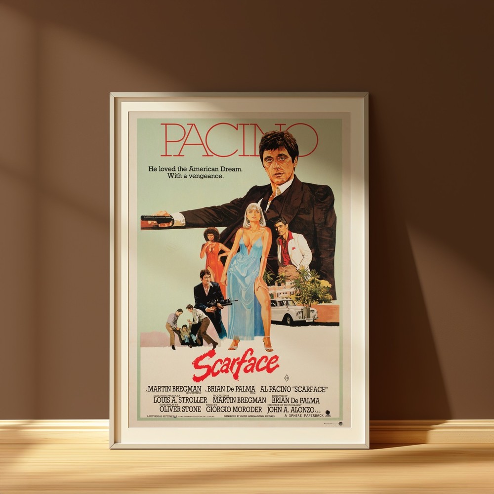Scarface Movie Poster 1983 Brian De Palma Al Pacino Gangster Film Art Print