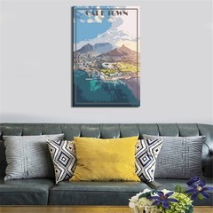 Cape Town South Africa Vintage Travel Poster 18″L x 12″W, Unframe-style