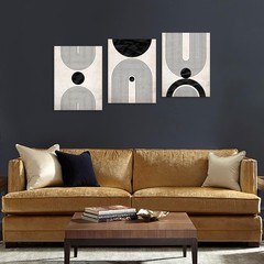 Elegant 3-Piece Bohemian Geometric Canvas Wall Art – Perfect for Living Spaces