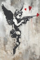 CUPID BANKSY GRAFFITI POP ART PRINT/POSTER CANVAS/SATIN PHOTO PAPER T41