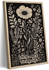 Botanical Wall Art– Inspirational “New Beginnings” 16″L x 12″W, New Beginning