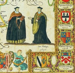 Ancient Old 1610 Antique Rare Map Of Cambridge; 100% Cotton Canvas Wooden Hanger