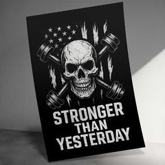 Skull Fitness Poster – Motivational Gym Wall Art Print