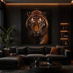 Majestic Tiger Portrait Canvas Wall Art – Bold Wildlife Animal Home Decor Print