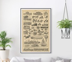 Vintage Transportation POSTER! – Multiple Sizes – French Dictionary Art Print