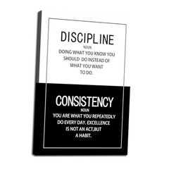 WYJDFART Inspirational Wall Art Discipline Consistency 12L» x 18W» A-ONE-32