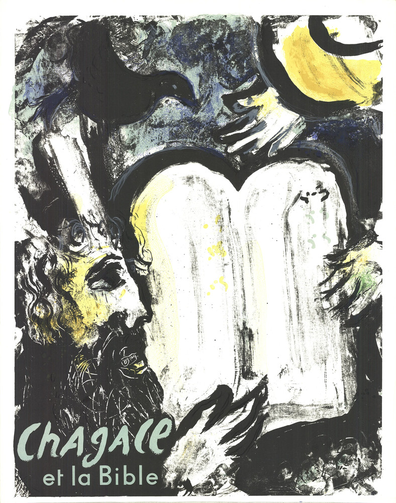 MARC CHAGALL Moses and the Tablets of The Law 26.75″ x 21.25″ Lithograph 1962 Mo