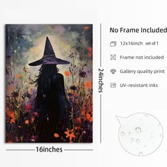 Halloween Vintage Witchy Wall Art Prints Creepy Gothic Dark Moody Pictures De…