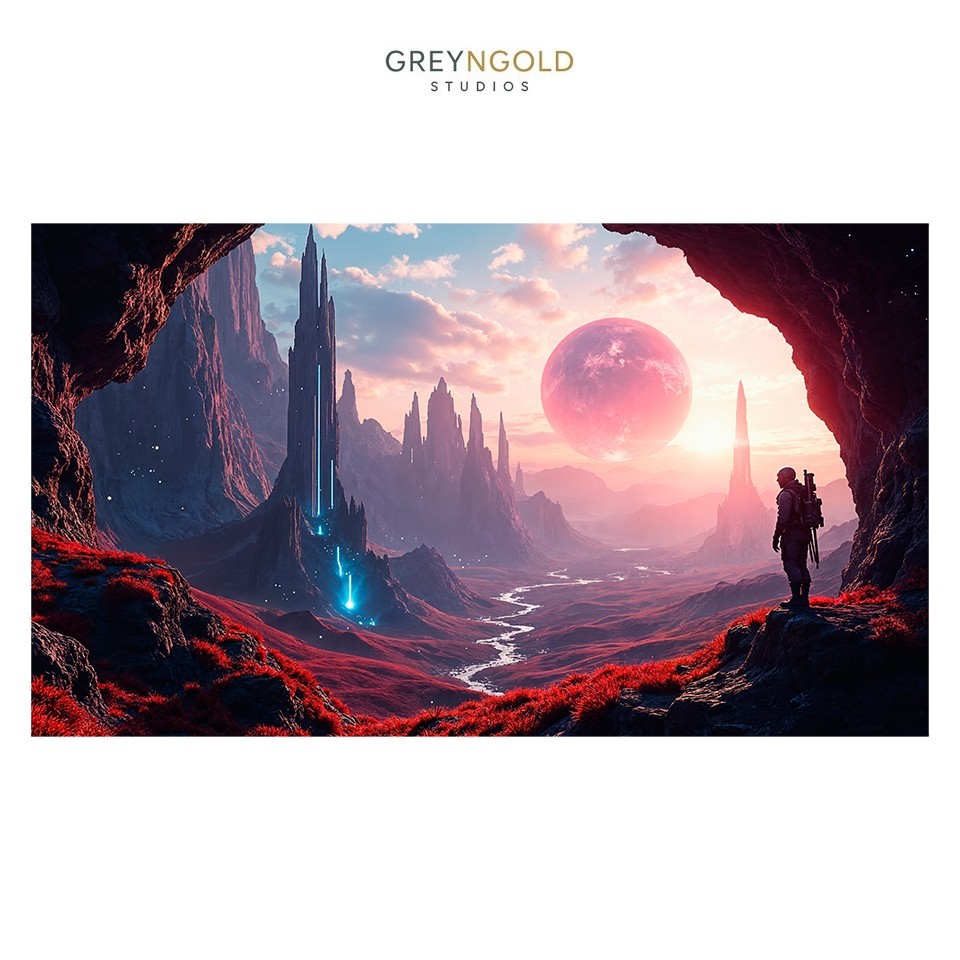 Natural Landscape Fantasy Poster Wall Art Print pick size A4/A3/A2/90x60cm