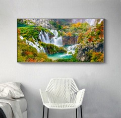 Waterfall View Landscape Canvas Painting Wall Art Nature Lake Posters Prints Art