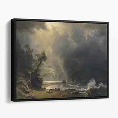 Puget Sound on the Pacific Coast (1870) Albert Bierstadt Canvas Wall Art Print