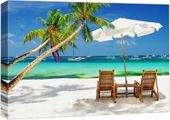 32″x48″-Tropical Beach Landscape Wall Art Nature Canvas Print