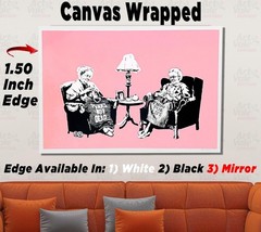 Banksy Grannies Canvas Wrap Floating Canvas Poster Framed Decor Acrylic Print