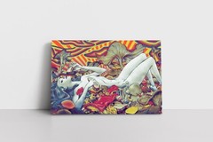Psychedelic Mushrooms Trippy Shroom Painting Framed Canvas Wall Art Print Hippy