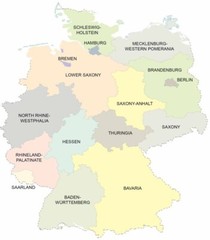 Germany Province Map GLOSSY POSTER PICTURE PHOTO PRINT BANNER 12524