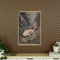 RETRO AXOLOTL Wall Art Print, SALAMANDER Flower Poster, Amphibian Animal Decor
