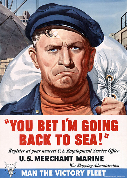 You Bet I’m Going Back To Sea! – 1942 – World War II – Propaganda Poster