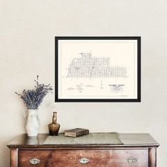 Old Map of Tillman County, OK 1936 – Vintage Oklahoma Art